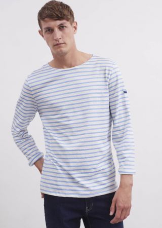 MINQUIERS LIN tee-shirt marin Saint James rayé mixte en lin