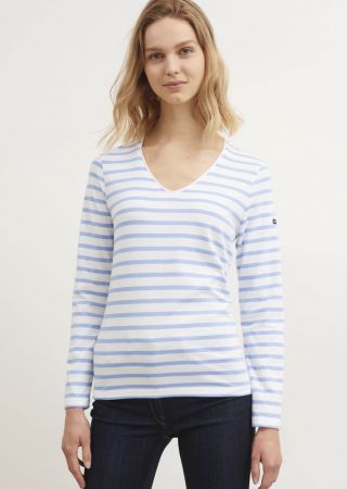HOÉDIC Tee-shirt rayé encolure V 100% Coton GOTS