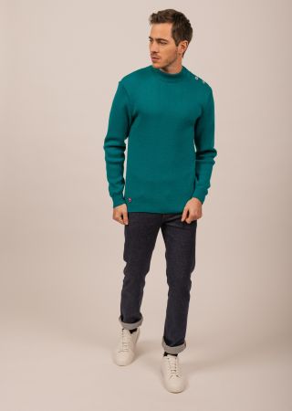 MATELOT 1 LSF Pull homme émeraude/écru taille L   |Saint James & Le Slip Français