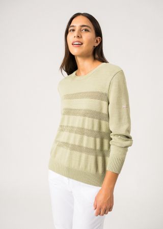 MONACO Pull jacquart col rond en coton Saint James