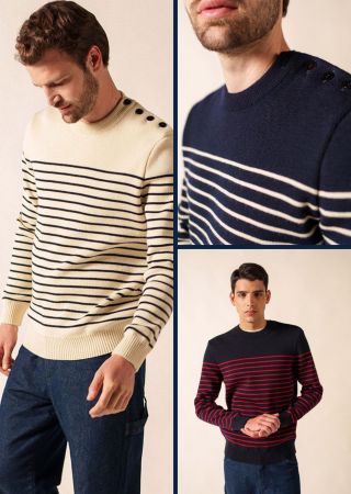 BINIC Pull marin homme rayé coupe confortable| Saint James