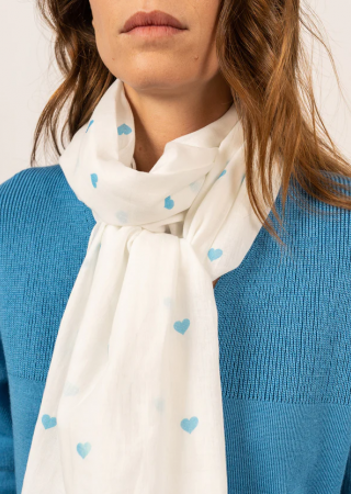 Foulard à motis coeur en coton
