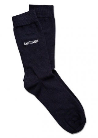 Chaussettes unies brodées 'Saint James' en jersey de coton