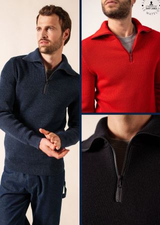 COTENTIN pull homme  col camionneur zippé |Saint James