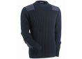 Pull militaire Gouvernail en laine mélangée à empiècements en toile navy
