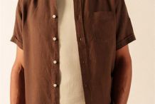 CLEMENT Manches Courtes Chemise homme en lin |Saint James