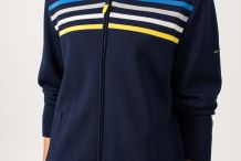 BANDOL Gilet zippé en laine avec Rayures placées poitrine|Saint James
