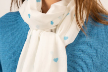 Foulard à motis coeur en coton