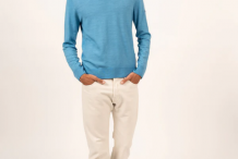BONIFACIO Pull col V en laine homme