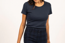 AJACCIO II T-shirt col rond coupe ajustée, en coton